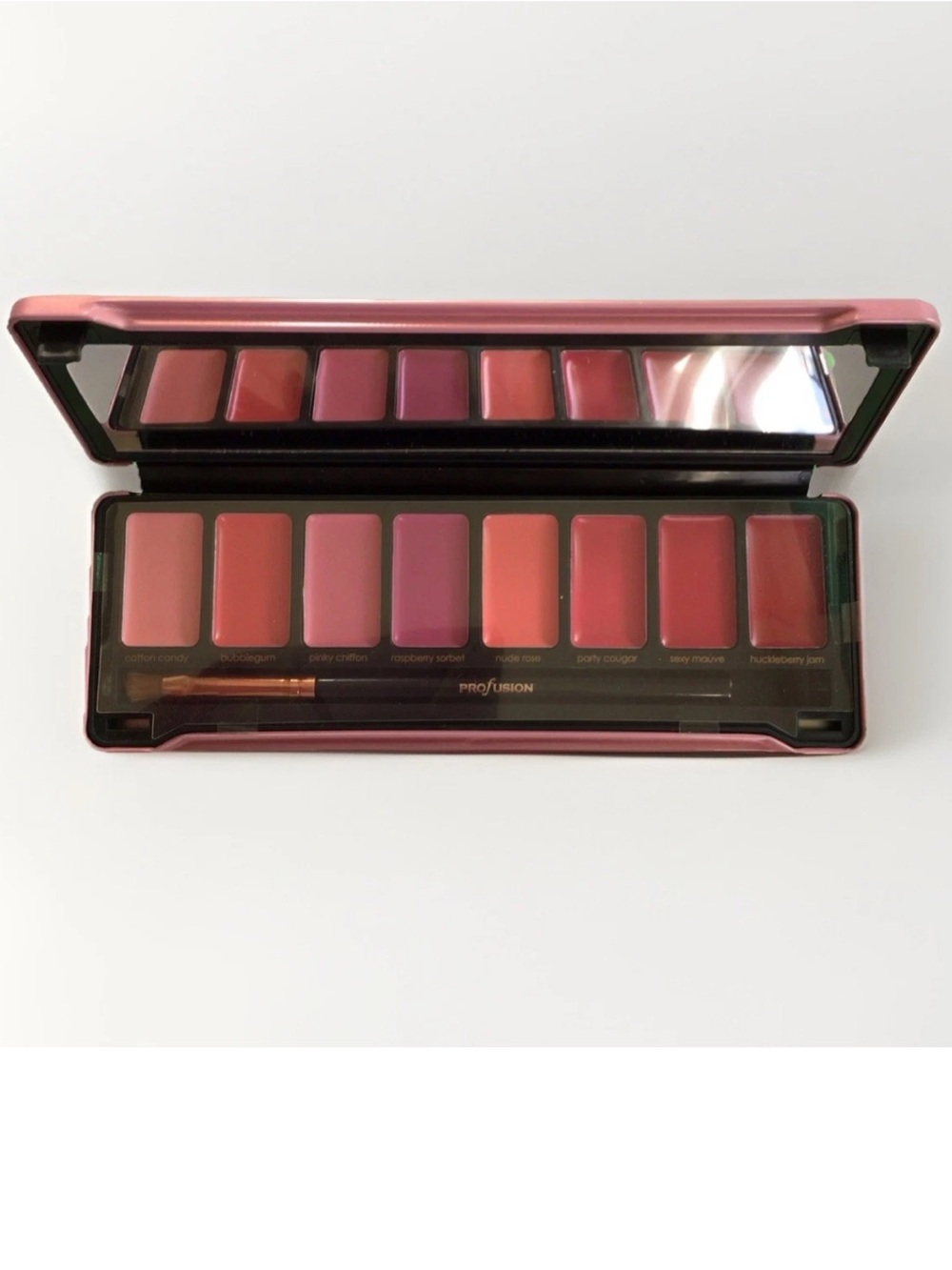 PROFUSION LIP ROSE High Pigmented Matte Lipstick 8 Color Palette Metal Case NEW
